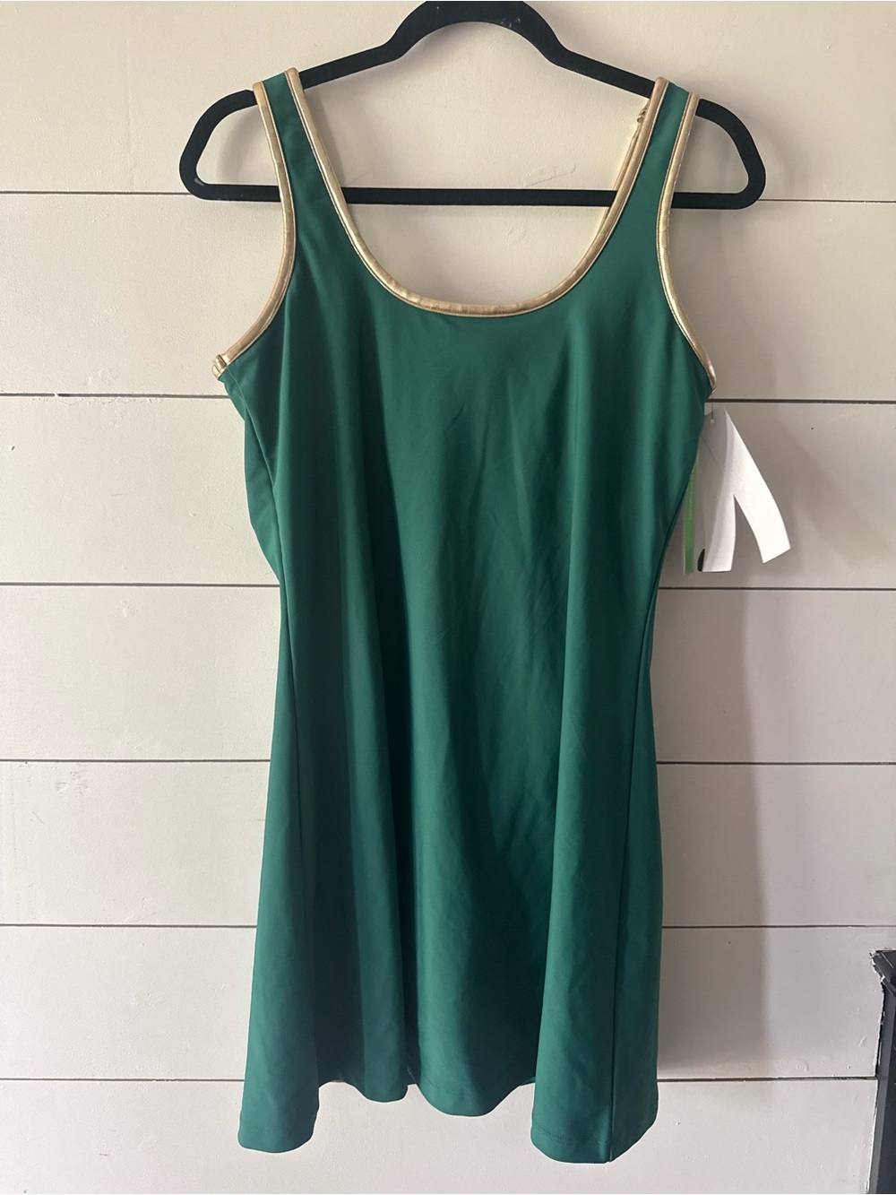 Aqua x Venus Williams Green Tank Dress with Gold Trim - Picture 7 of 9